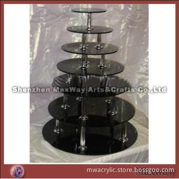 Black 7 Tiers High Grade Acrylic Cupcake Stand
